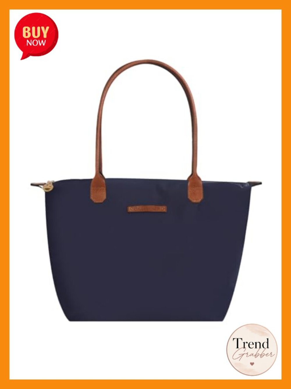 Waterproof Nylon Tote Bag Lightweight Zipper Handbag Durable Purse